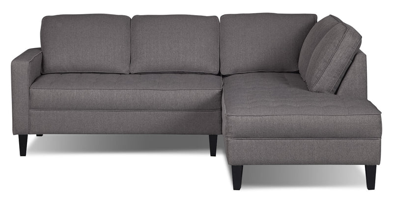 Paris 2-Piece Linen-Look Fabric Right-Facing Sectional - Granite