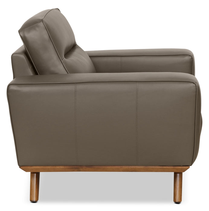 Kai Genuine Leather Chair – Grey