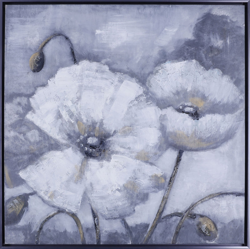 White Floral I - 37.5" x 37.5"