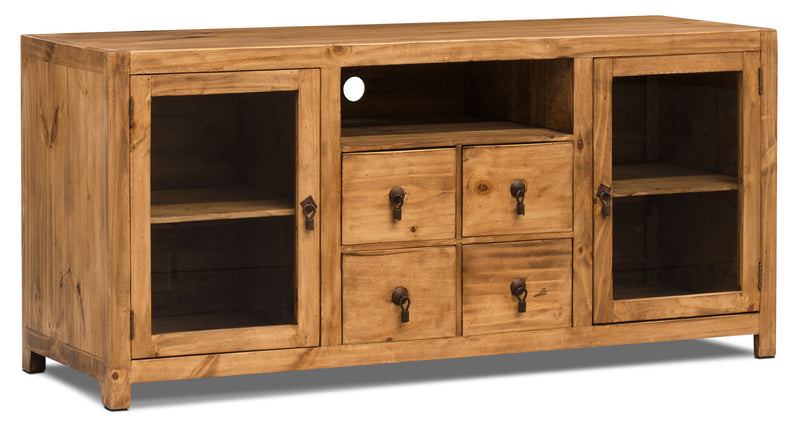 Santa Fe Rusticos 103\" 3-Piece Entertainment Centre with Storage and Cable Management for TVs up to 65\"- Pine
