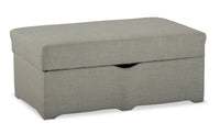 Sawyer Linen-Look Fabric Ottoman - Light Grey 