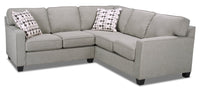 Sawyer 2-Piece Linen-Look Fabric Sectional - Light Grey 