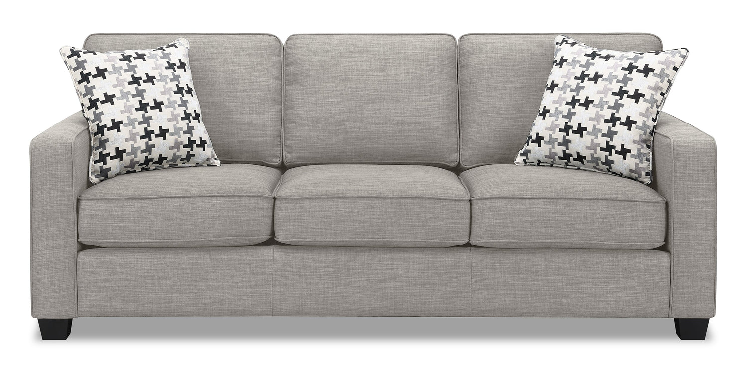 Made in Canada Sawyer 83 Linen Look Fabric Sofa with Reversible Cu. The Brick