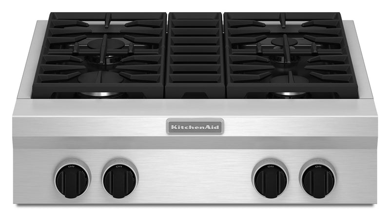 KitchenAid 30\" Commercial-Style Gas Cooktop – KGCU407VSS