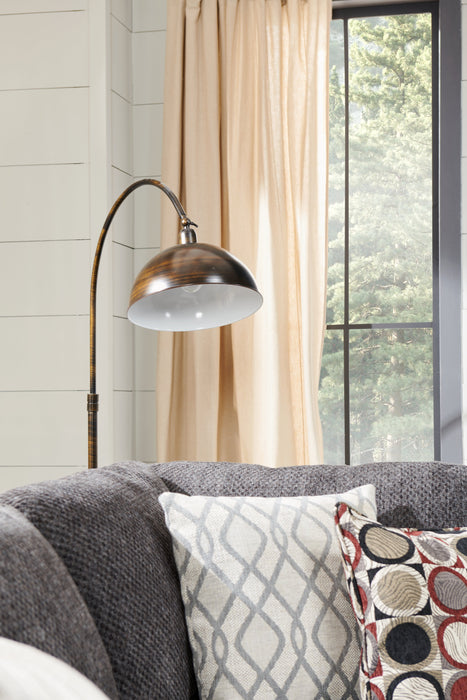 62.75\" Bean Bronze Metal Floor Lamp with Adjustable Lamp Head