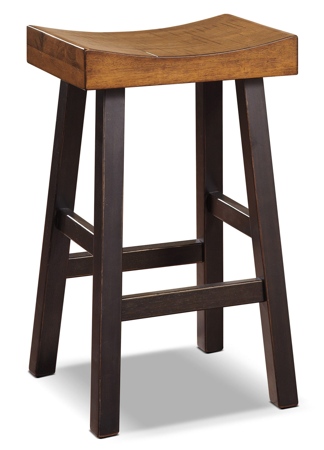 Glosco Barstool with Saddle Seat 30 H Two Tone Brown