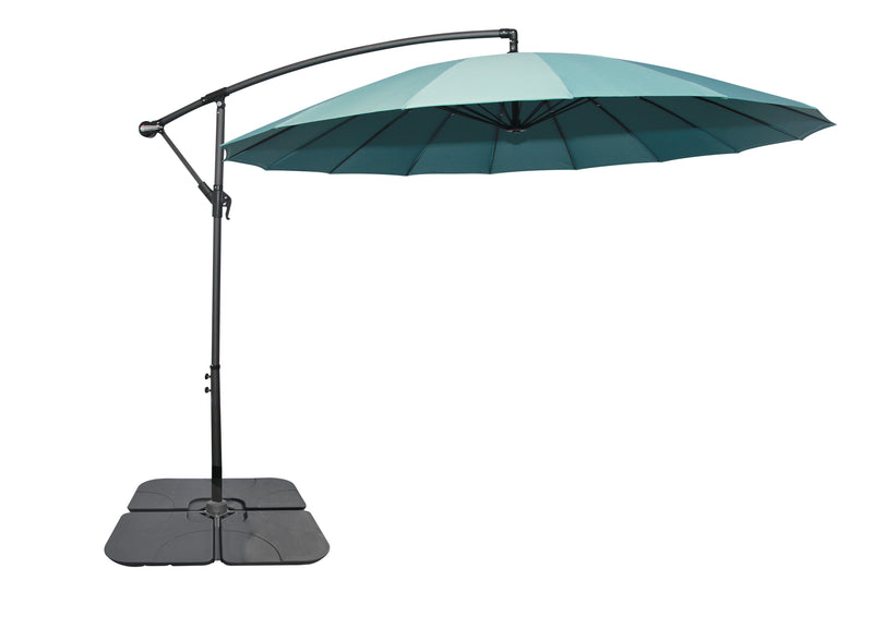 Shanghai Patio Umbrella with 4-Piece Base - Aqua | Parasol Shanghai pour la terrasse avec base 4 pièces - turquoise | SHAN2AUP