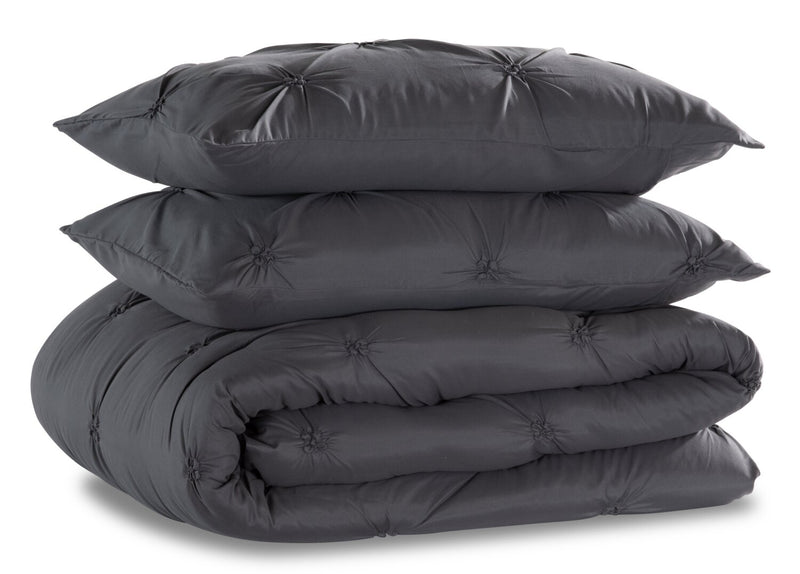Brianna 3-Piece Full/Queen Comforter Set - Dark grey