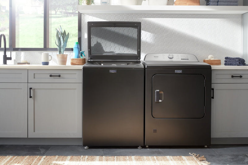 Maytag 5.4 Cu. Ft. Pet Pro Top-Load Washer and 7 Cu. Ft. Electric Dryer - Volcano Black