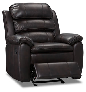 Adam Leather-Look Fabric Glider Recliner - Brown | Fauteuil coulissant inclinable Adam en tissu d'apparence cuir - brun | ADA2BRRC
