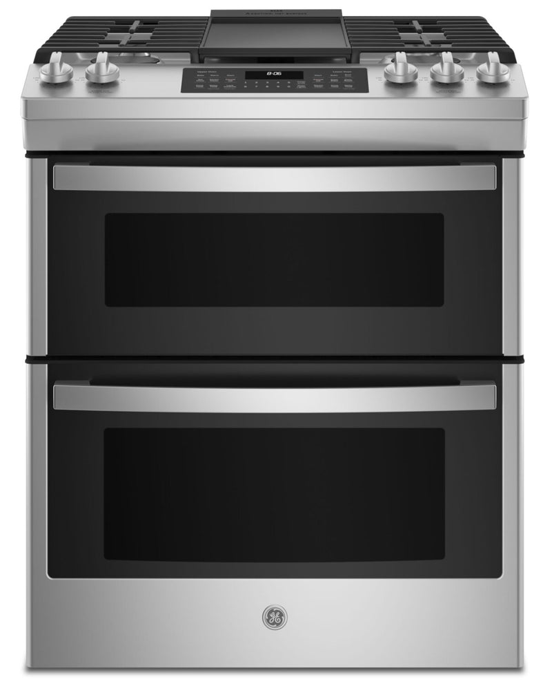 GE 6.7 Cu. Ft. Gas Range with Steam Clean and Edge To Edge Cooktop ...