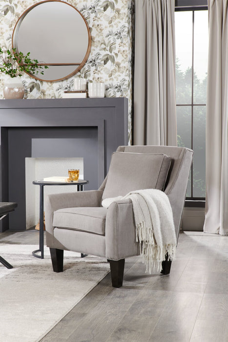 Made in Canada Sofa Lab Customizable Club 29\" Linen-Look Fabric Accent Chair with Wood Legs - Pax Slate Grey