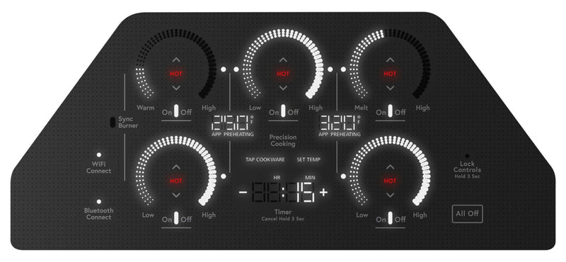 Cafe 36\" 5-Element Electric Cooktop - Black - CHP90361TBB