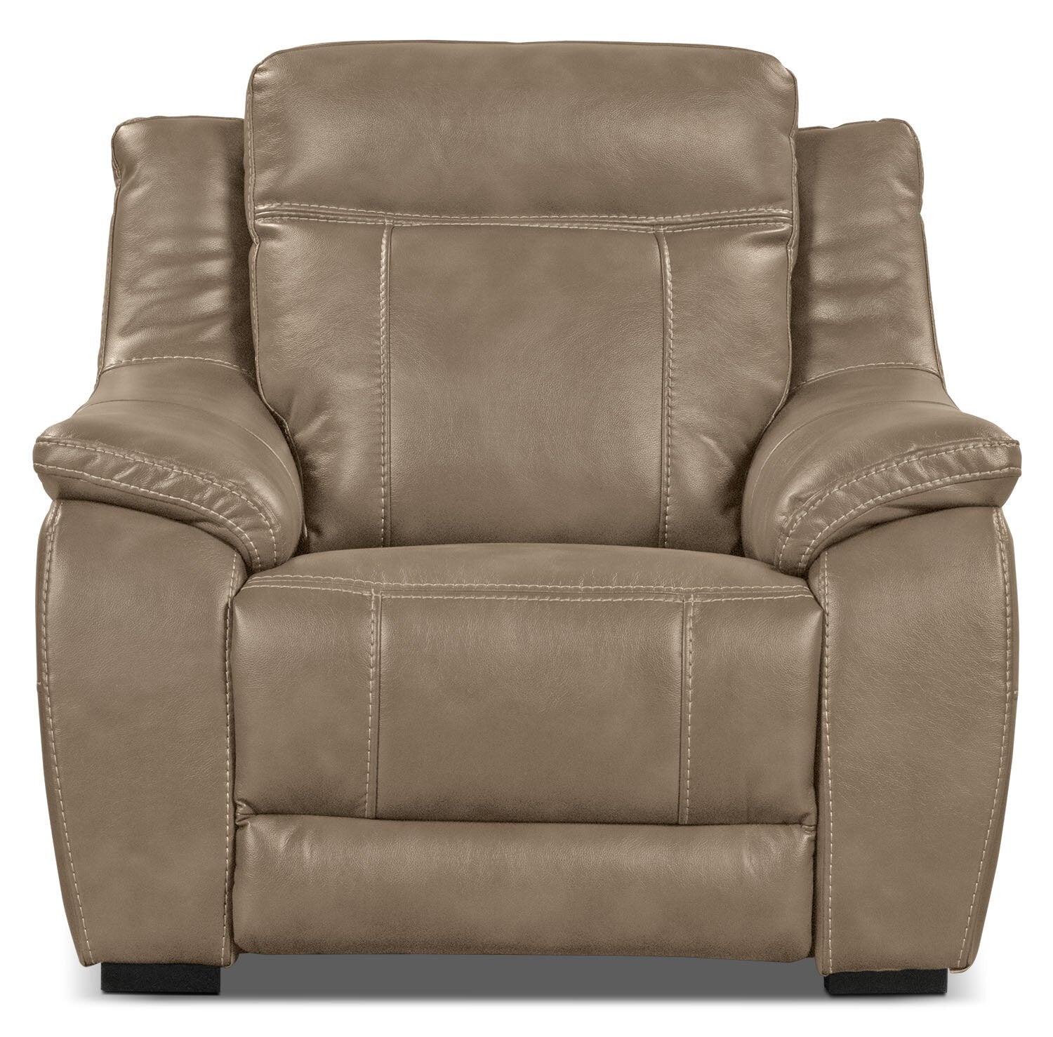 Novo LeatherLook Fabric Power Recliner Taupe The Brick