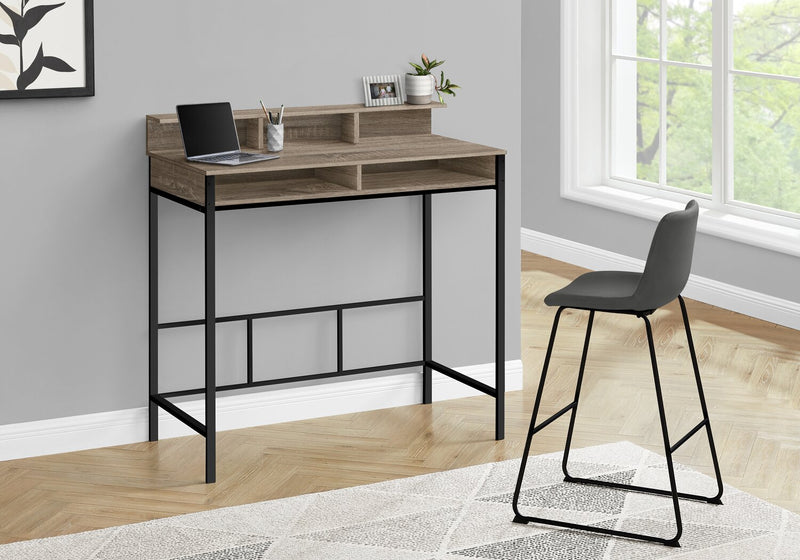 Melissa 47.25\" Standing Office Desk with Cubbies - Dark Taupe
