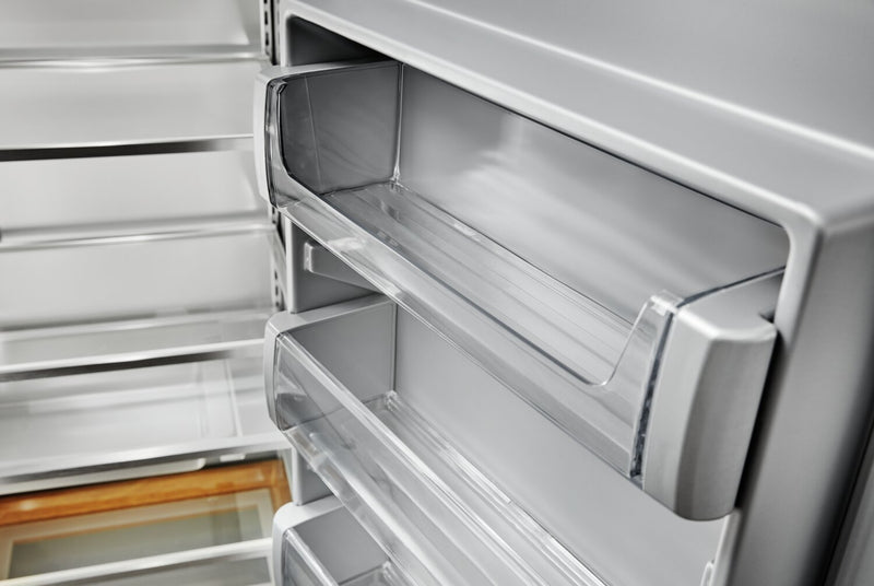 KitchenAid 48\" 30 Cu. Ft. Side-by-Side Refrigerator - Black Stainless Steel with PrintShield™ Finish - KBSD708MBS