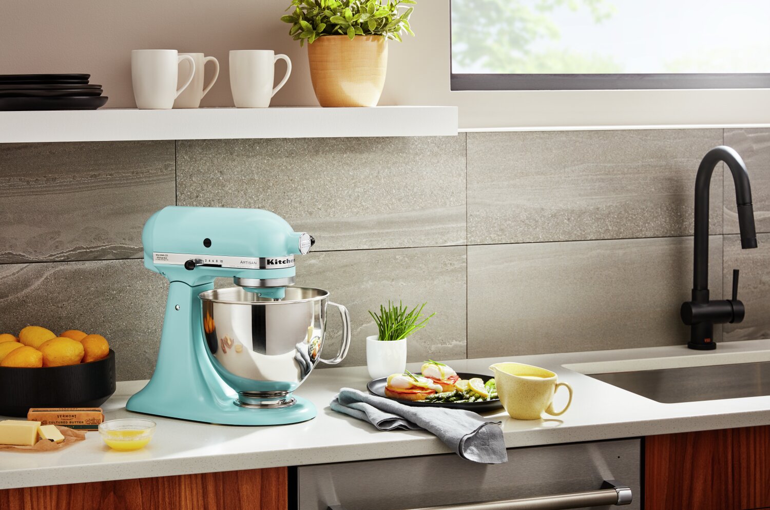 KitchenAid Artisan Series 5 Quart Tilt Head Stand Mixer KSM150PSMI The Brick