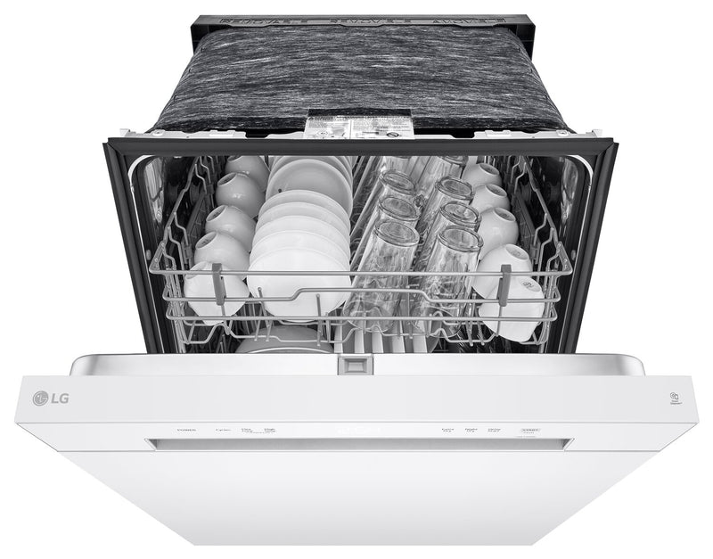 LG 24\" 52 dBA Built-In Front-Control Dishwasher with Dynamic Dry - White - LDFC2423W