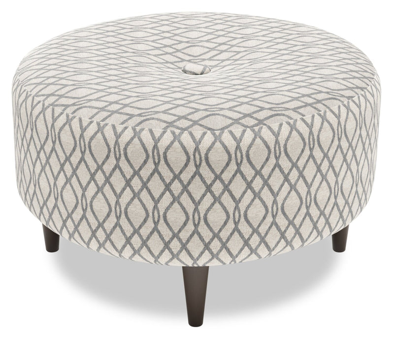 Made in Canada Customizable Sofa Lab The Curve 31\" Fabric Ottoman - Steel Multicolour