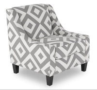 Kylie Linen-Look Fabric Accent Chair - Charcoal Square 