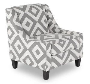 Kylie Linen-Look Fabric Accent Chair - Charcoal Square