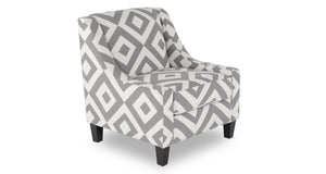 Kylie Linen-Look Fabric Accent Chair - Charcoal Square