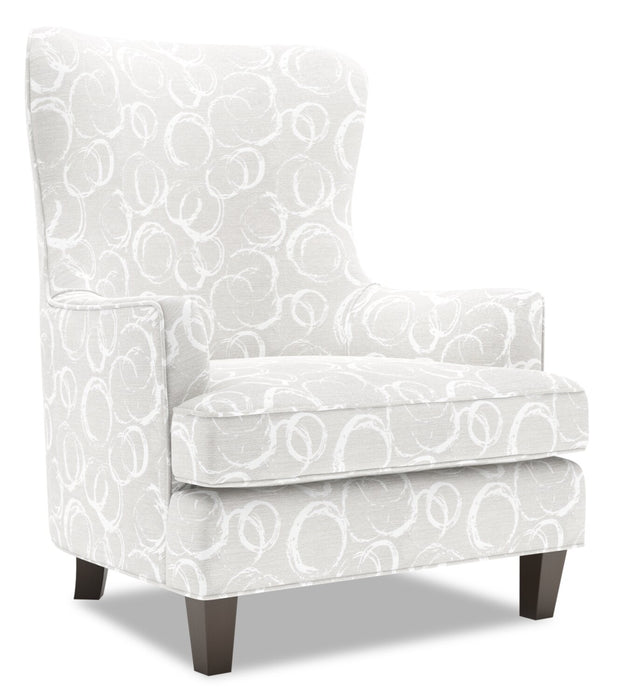Made in Canada Sofa Lab Customizable Wingback 32\" Linen-Look Fabric Accent Chair - Pax Wicker Brown