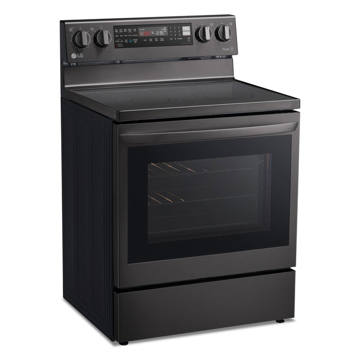 LG 6.3 Cu. Ft. Smart Electric Range with Air Fry and True Convection - Smudge Proof Black Stainless Steel - LREL6325D