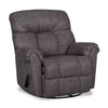 8527 Leather-Look Fabric Swivel Rocker Recliner - Commodore Shadow