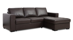 Izzy 2-Piece Leather-Look Fabric Right-Facing Sleeper Sectional - Chocolate | Sofa-lit sectionnel de droite Izzy 2 pièces en tissu d'apparence cuir - chocolat | IZZTCRS2