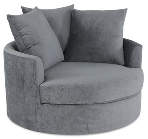 Grande Chenille Cuddler Chair - Plush Thunder