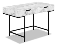 Butler Desk - White Marble-Look 