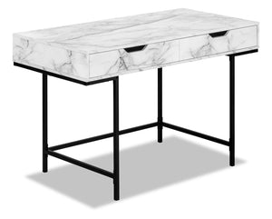 Butler Desk - White Marble-Look