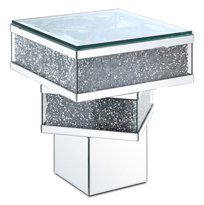 Rosie End Table  - Glam style End Table in Silver Medium Density Fibreboard (MDF)