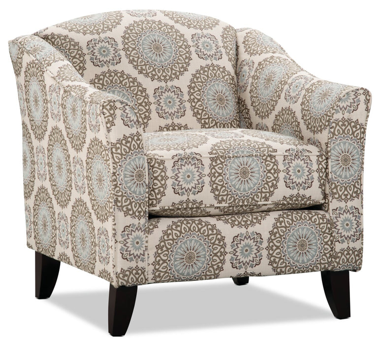 Made in Canada Tula 35\" Fabric Accent Chair with Flared Arms - Twilight Multicolour