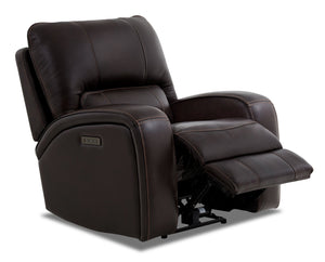 Sterling Genuine Leather Power Recliner with Power Headrest - Brown