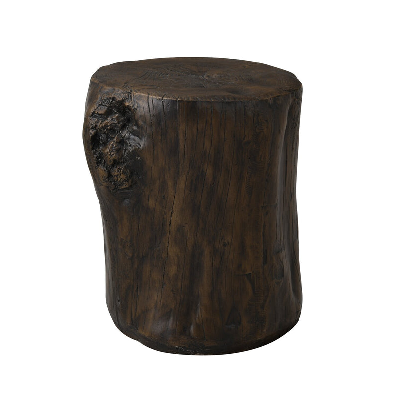 Jordy Ottoman Accent Table – Black  - Rustic style End Table in Black Cement