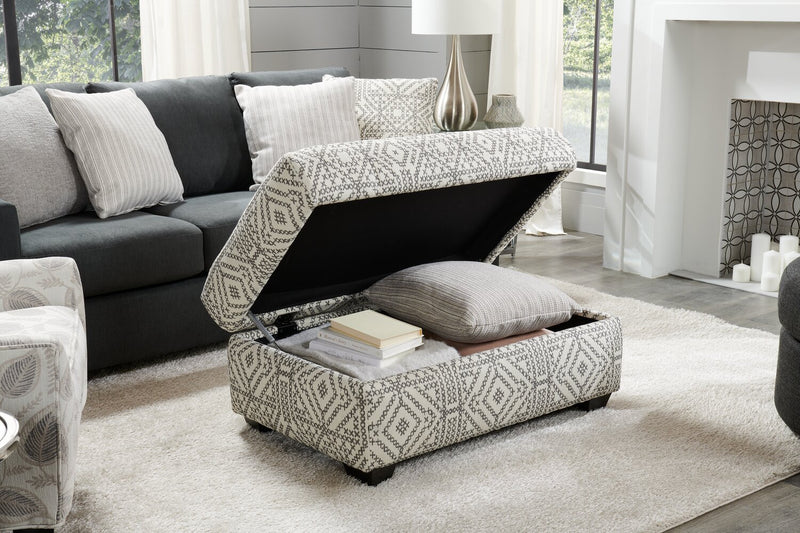 Made in Canada Customizable Sofa Lab The Trunk 39\" Fabric Storage Ottoman - Greystone Multicolour