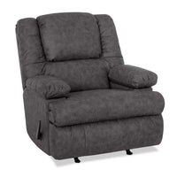 5598 Leather-Look Fabric Rocker Recliner - Echo Slate 