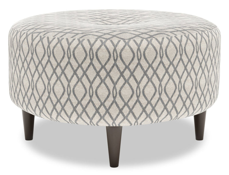 Made in Canada Customizable Sofa Lab The Curve 31\" Fabric Ottoman - Steel Multicolour