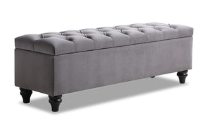 Sage Velvet Bench with Storage|Banc Sage avec rangement en velours |SAGGRBNC