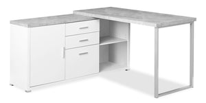 Amy Reversible L-Shaped Desk - White