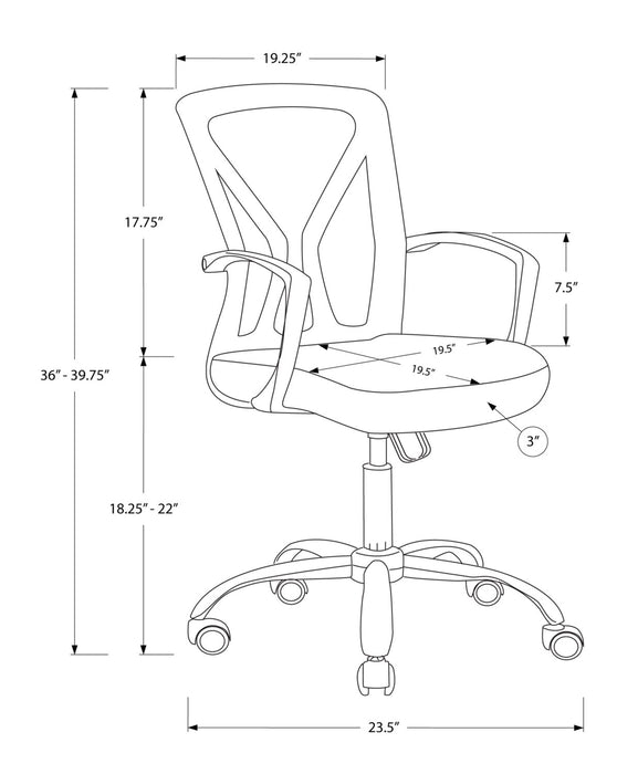 Dominic 23.5\" Office Chair with Mesh Back - Black