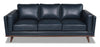 Vivia Top-Grain Genuine Leather Sofa - Navy