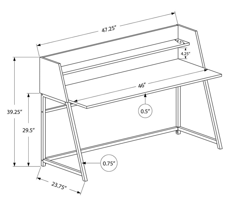 Lawson 47.25\" Office Desk with Small Hutch - Grey Stone-Look