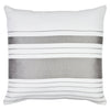 Indoor/Outdoor Striped Accent Pillow - White and Grey 