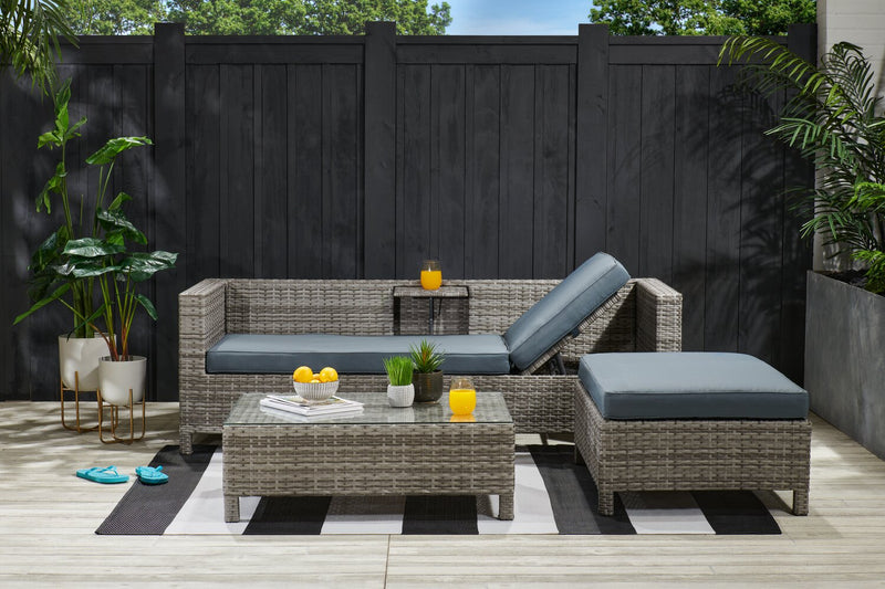 Athens 3Piece Patio Lounger Set Grey The Brick