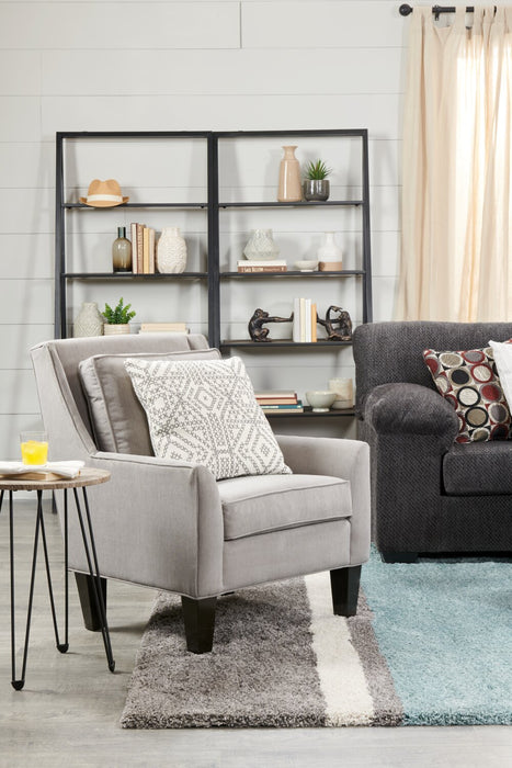Made in Canada Sofa Lab Customizable Club 29\" Linen-Look Fabric Accent Chair with Wood Legs - Pax Slate Grey