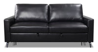 Wilson Leather-Look Fabric Sleeper Sofa - Black 