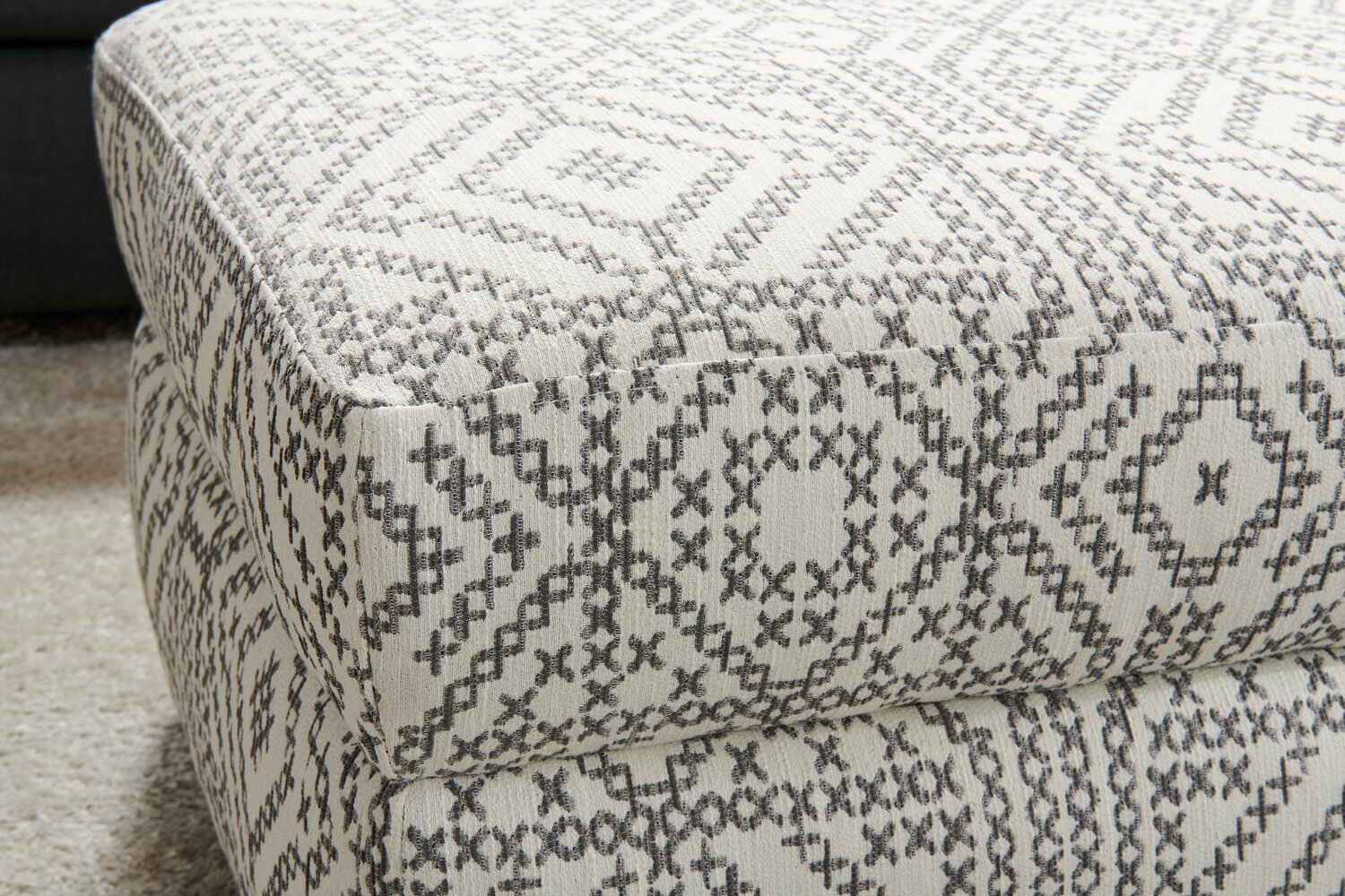 Made in Canada Customizable Sofa Lab The Trunk 39 Fabric Storage Ottoman Greystone Multicolour